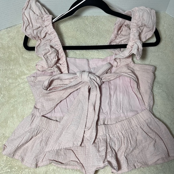 Francesca's Collections Light Pink Ruffle Blouse - Picture 6 of 7